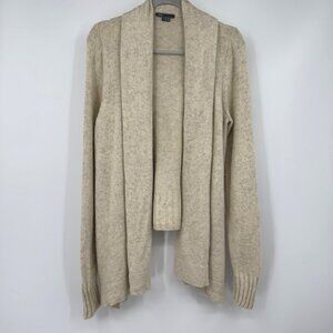 VINCE Wool Yak Alpaca Natural Fiber Textured Knit open Cardigan Sweater Size lar